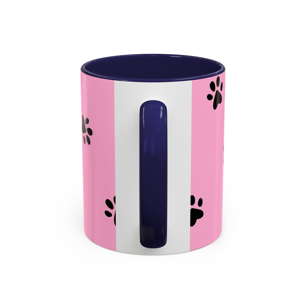 Pink Paw Print Coffee Mug – Cute Pet Lover Accent Mug (11/15oz)