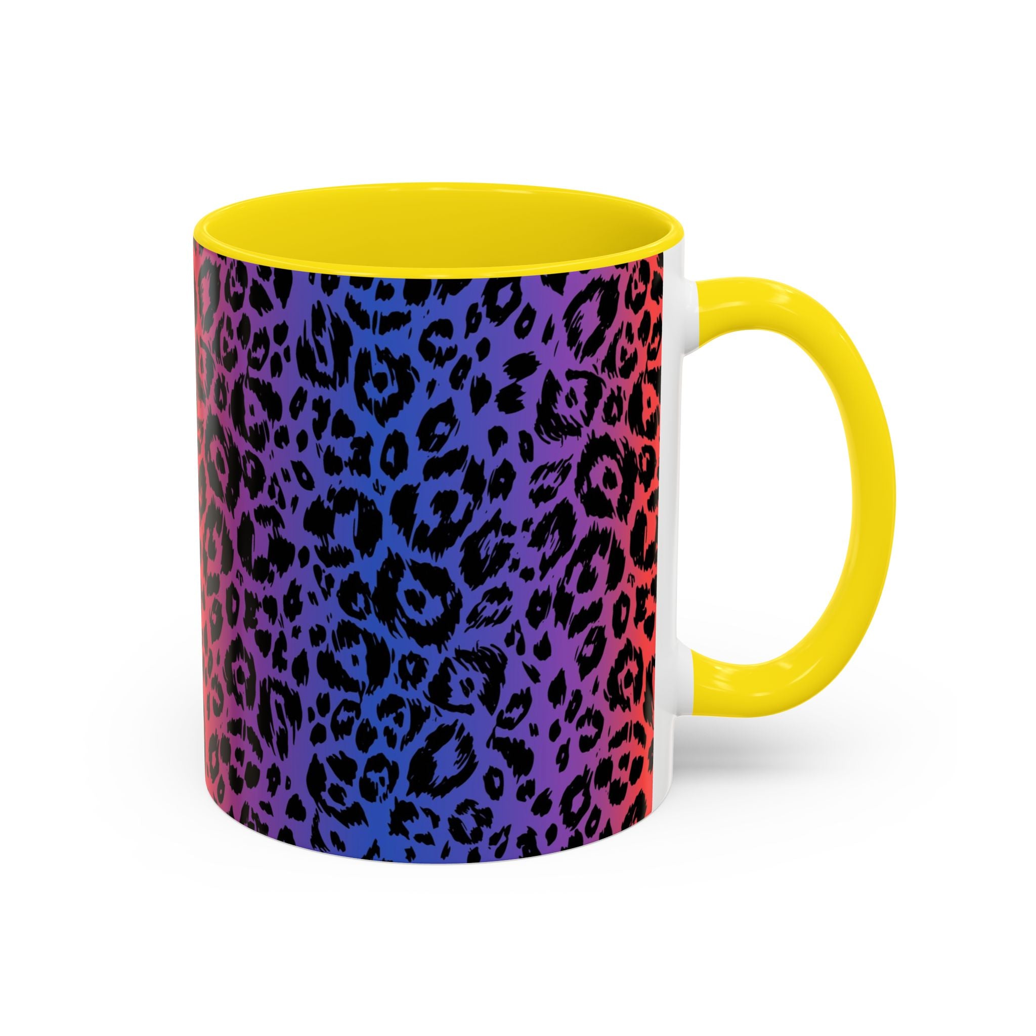 Rainbow Leopard Accent Coffee Mug — Colorful Animal Print 11/15oz