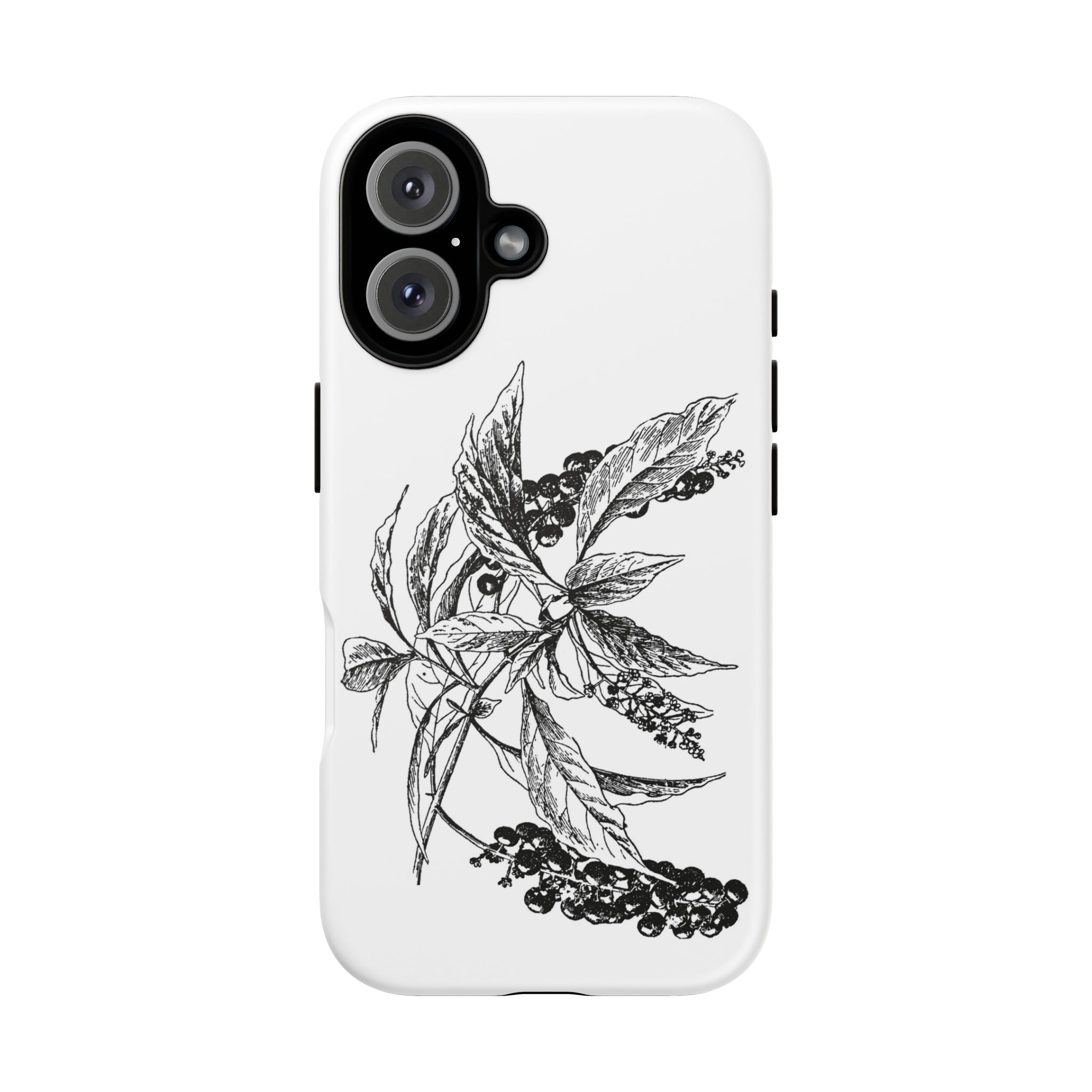 Botanical Sketch Phone Case – Black Ink Herb Illustration Tough Case