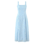 Spring Women Clothing Solid Color Cut Floral Double Shoulder Strap