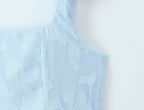 Spring Women Clothing Solid Color Cut Floral Double Shoulder Strap