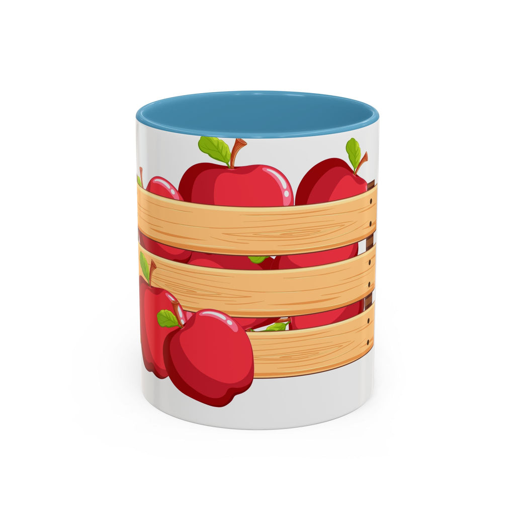 Apple Crate Accent Coffee Mug — Rustic Farmhouse Fruit Design (11/15oz)