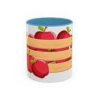 Apple Crate Accent Coffee Mug — Rustic Farmhouse Fruit Design (11/15oz)