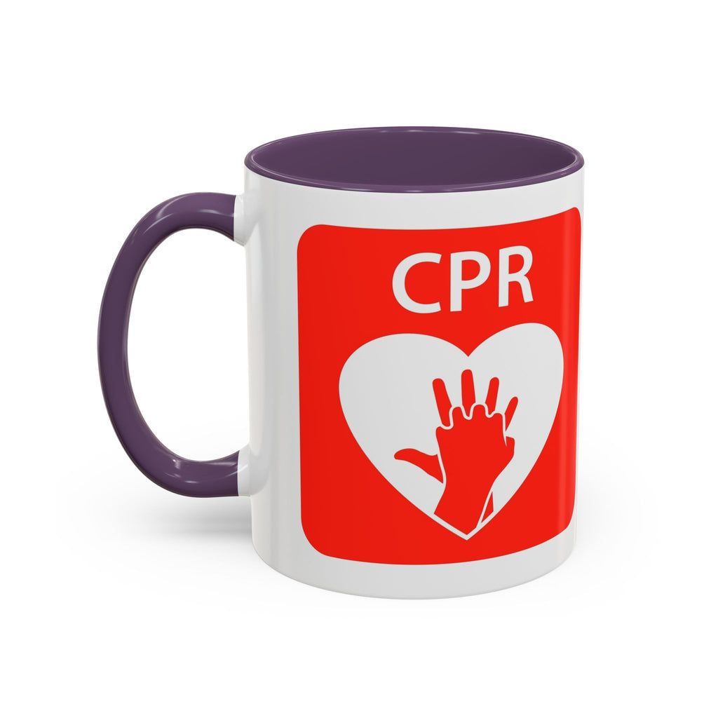 AED Heart Logo Accent Coffee Mug — CPR & Defibrillator Awareness Gift (11/15oz)