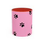 Pink Paw Print Coffee Mug – Cute Pet Lover Accent Mug (11/15oz)