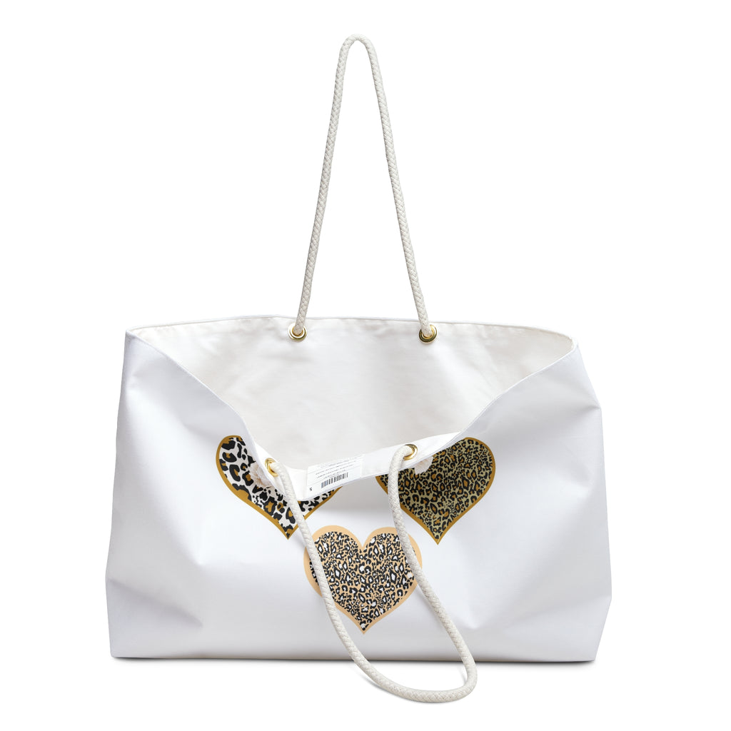 Leopard Heart Wild Love Weekender Bag | Animal Print Travel Tote