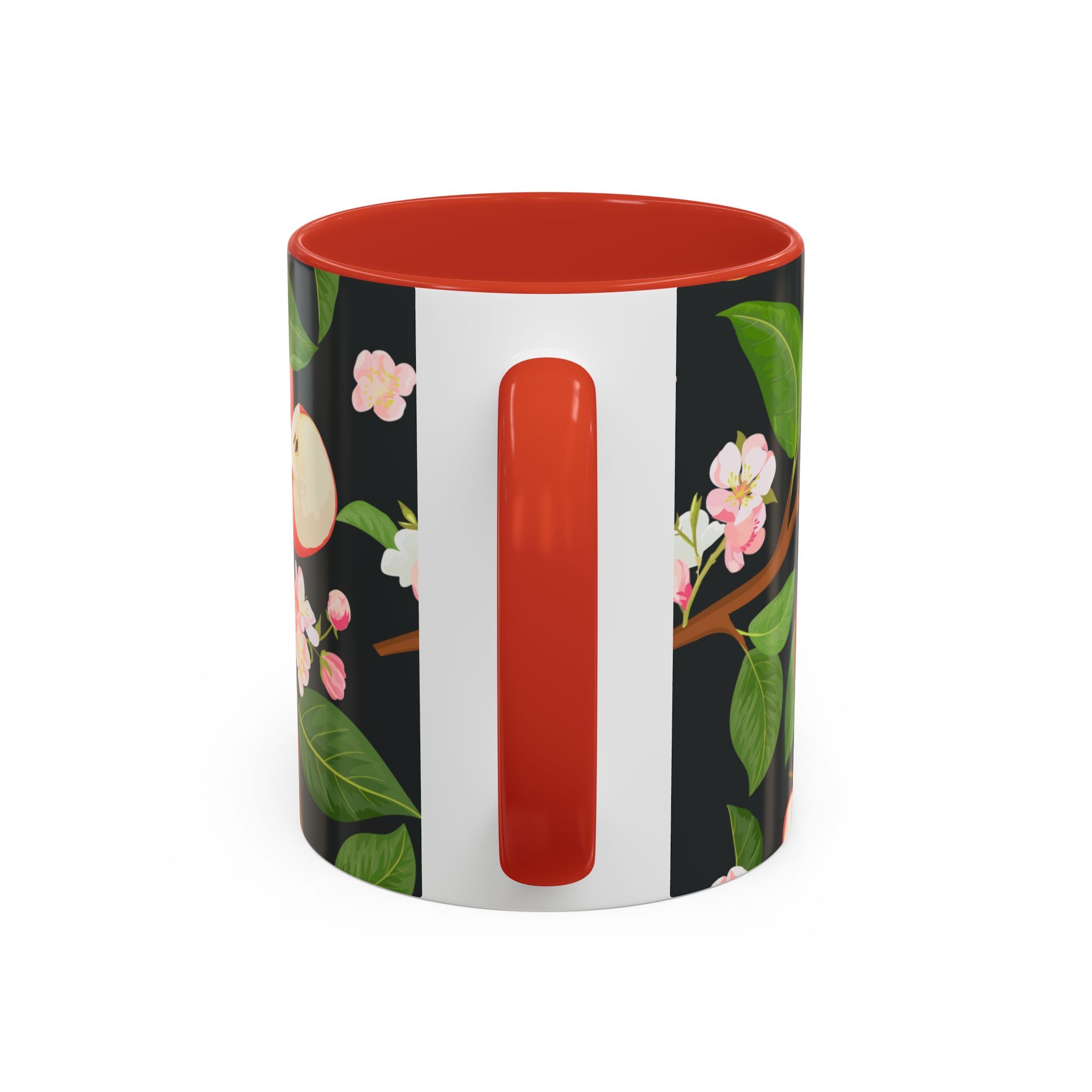 Apple Blossom Accent Coffee Mug – Floral Fruit Ceramic Mug (11/15oz)