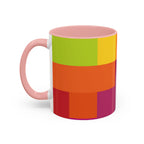 Color Block Accent Coffee Mug — Bright Geometric Pattern