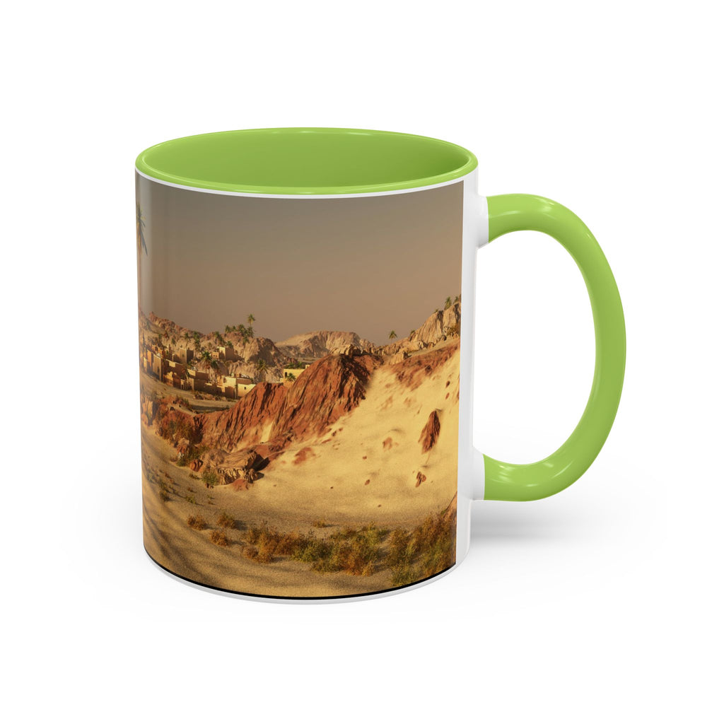 Desert Oasis Coffee Mug — Palm Trees & Sunset Scenic Accent Mug