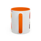 Fruit Pattern Accent Coffee Mug — Colorful Tropical Fruit Icons (11/15oz)