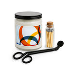 Modern Abstract Candle Gift Set — Soy Jar Candle with Matches & Wick Trimmer