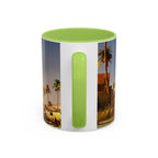 Desert Oasis Accent Coffee Mug – Palm Trees & Sunset Scenic Ceramic Mug (11/15oz)