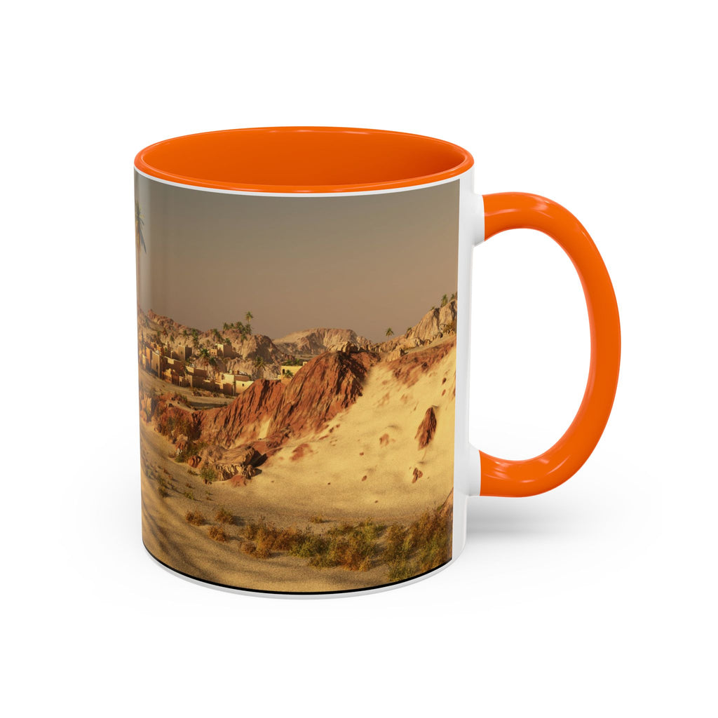 Desert Oasis Coffee Mug — Palm Trees & Sunset Scenic Accent Mug