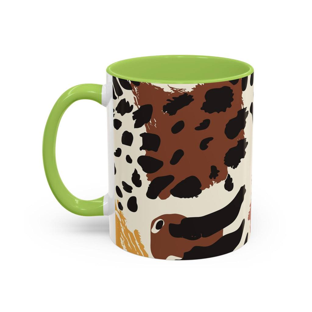 Rustic Leopard Accent Coffee Mug — Animal Print Ceramic Mug (11/15oz)