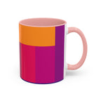 Color Block Accent Coffee Mug — Bright Geometric Pattern