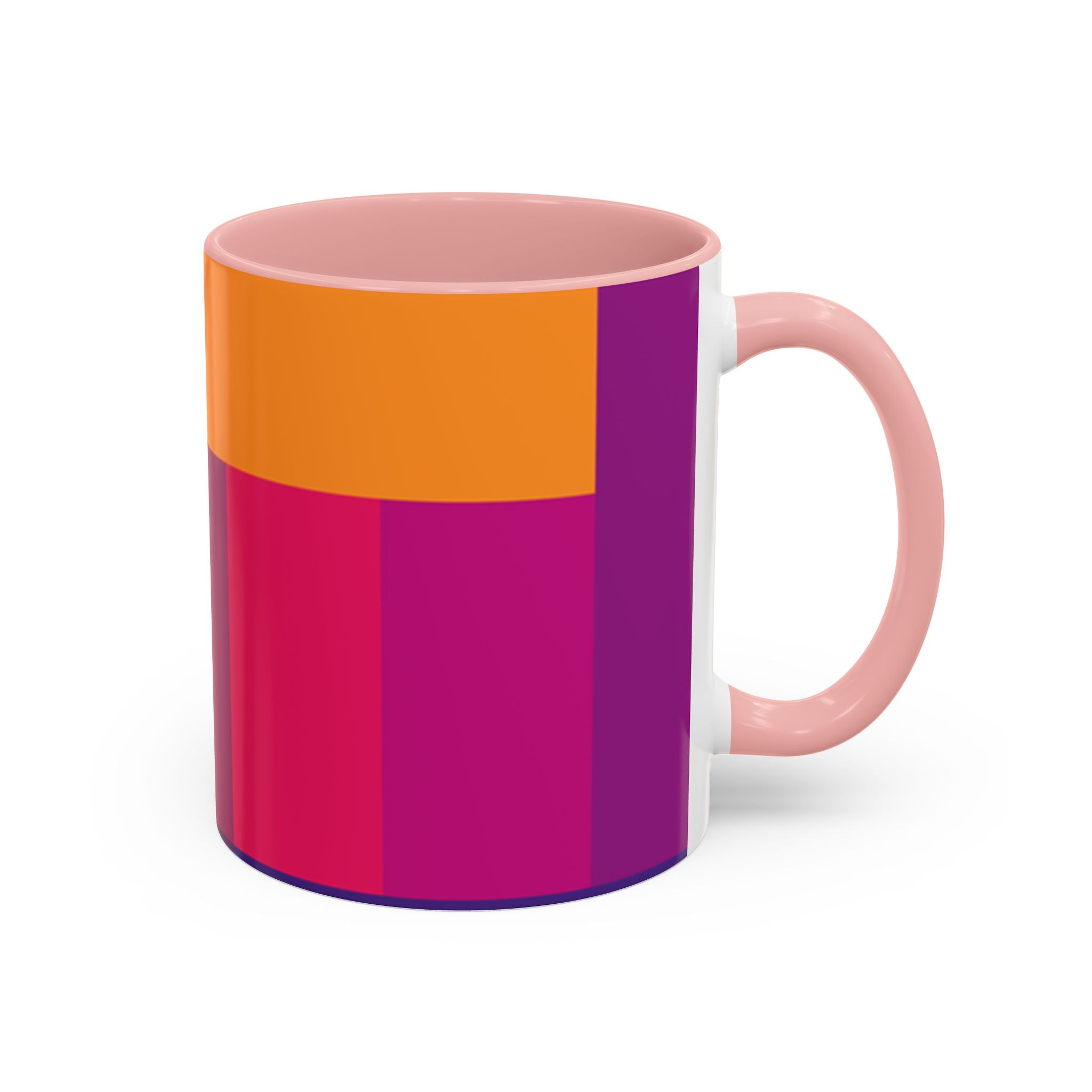 Color Block Accent Coffee Mug — Bright Geometric Pattern