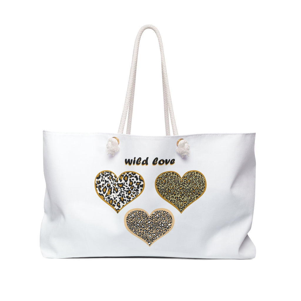 Leopard Heart Wild Love Weekender Bag | Animal Print Travel Tote