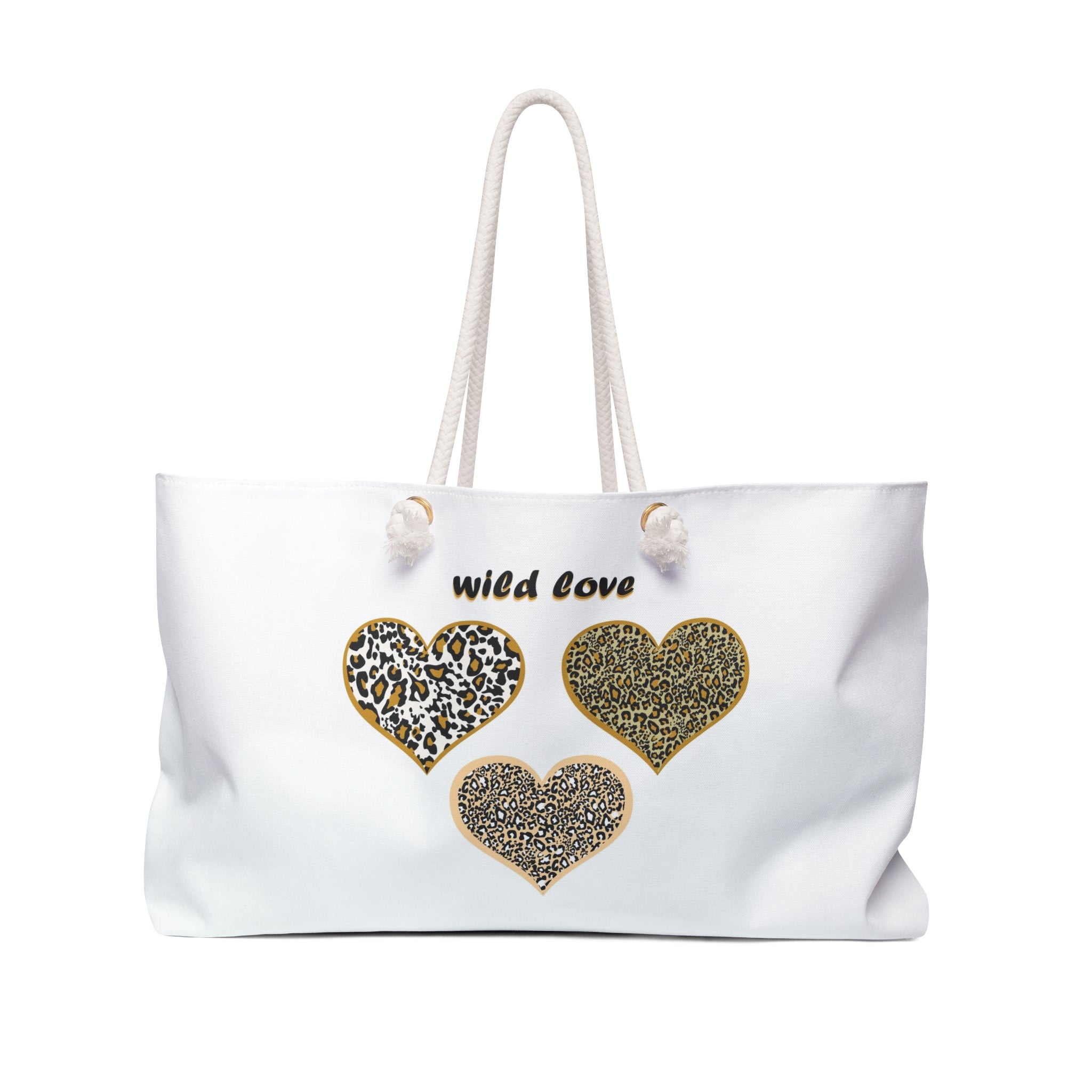 Leopard Heart Wild Love Weekender Bag | Animal Print Travel Tote