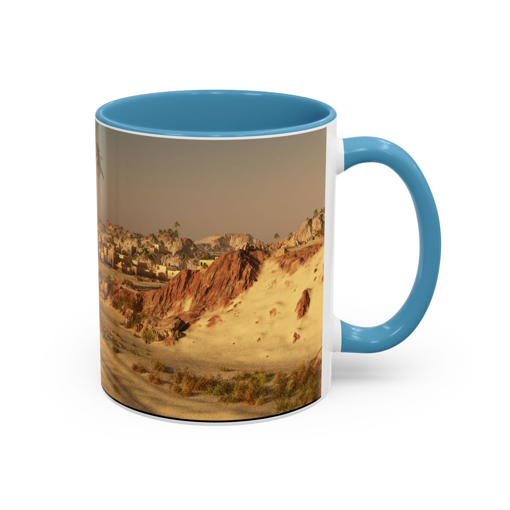 Desert Oasis Coffee Mug — Palm Trees & Sunset Scenic Accent Mug