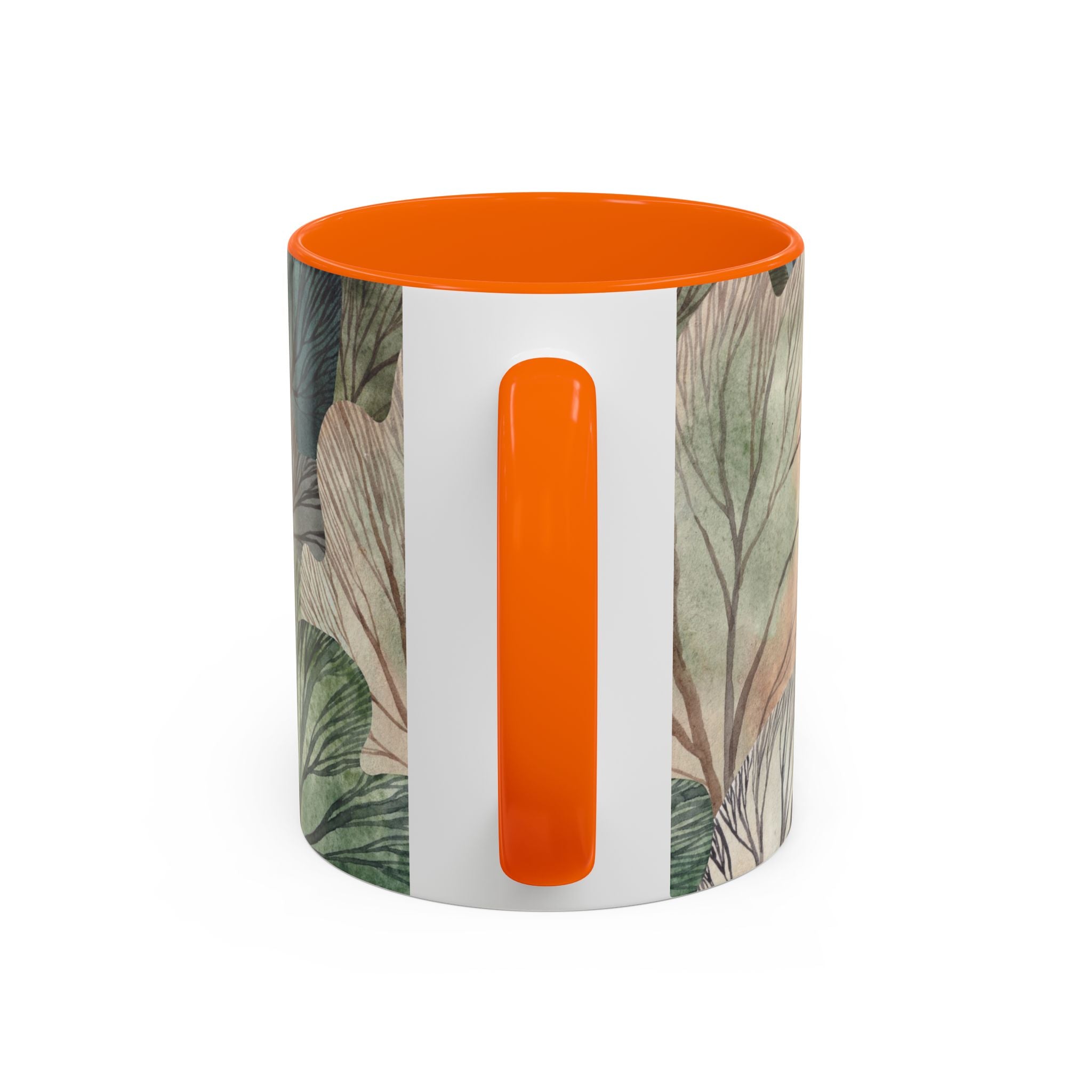 Botanical Woodland Coffee Mug — Earthy Leaf Pattern Accent Mug (11/15oz)