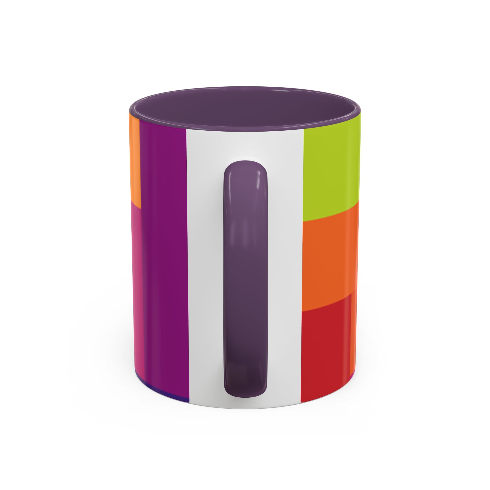 Color Block Accent Coffee Mug — Bright Geometric Pattern