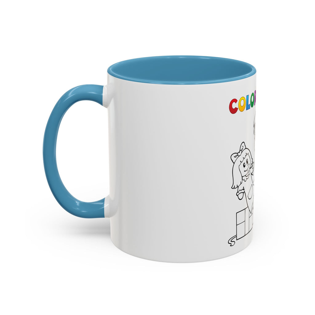 Coloring Book Coffee Mug — Kids Holiday Coloring Design (11/15oz Accent Mug)
