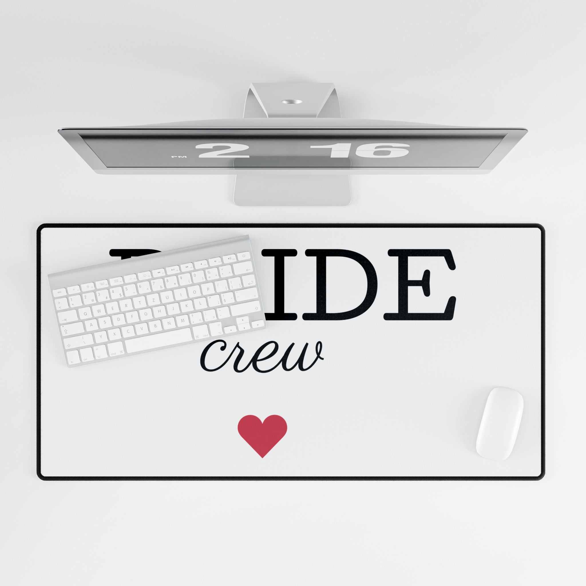 Desk Mat - "BRIDE crew" Bachelorette Bridal Party Mouse Pad with Heart
