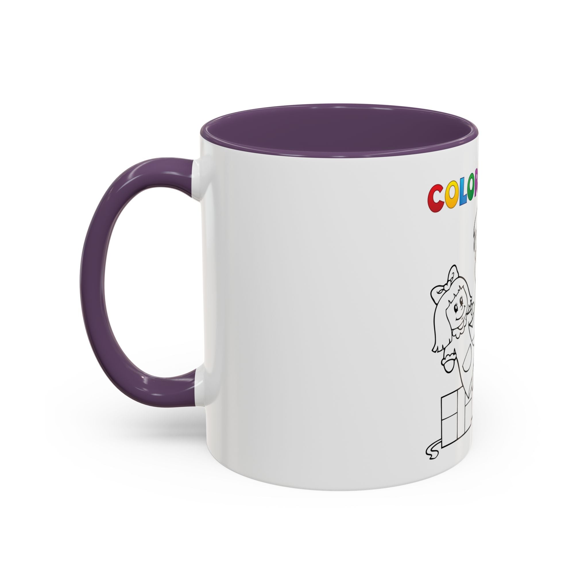 Coloring Book Coffee Mug — Kids Holiday Coloring Design (11/15oz Accent Mug)