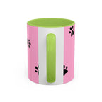 Pink Paw Print Coffee Mug – Cute Pet Lover Accent Mug (11/15oz)