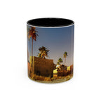 Desert Oasis Accent Coffee Mug – Palm Trees & Sunset Scenic Ceramic Mug (11/15oz)