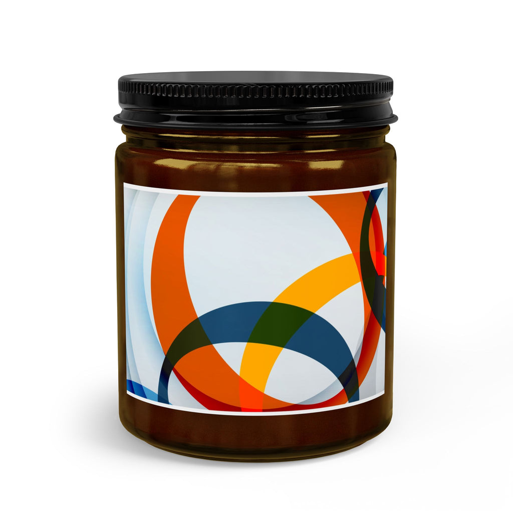 Modern Abstract Candle Gift Set — Soy Jar Candle with Matches & Wick Trimmer