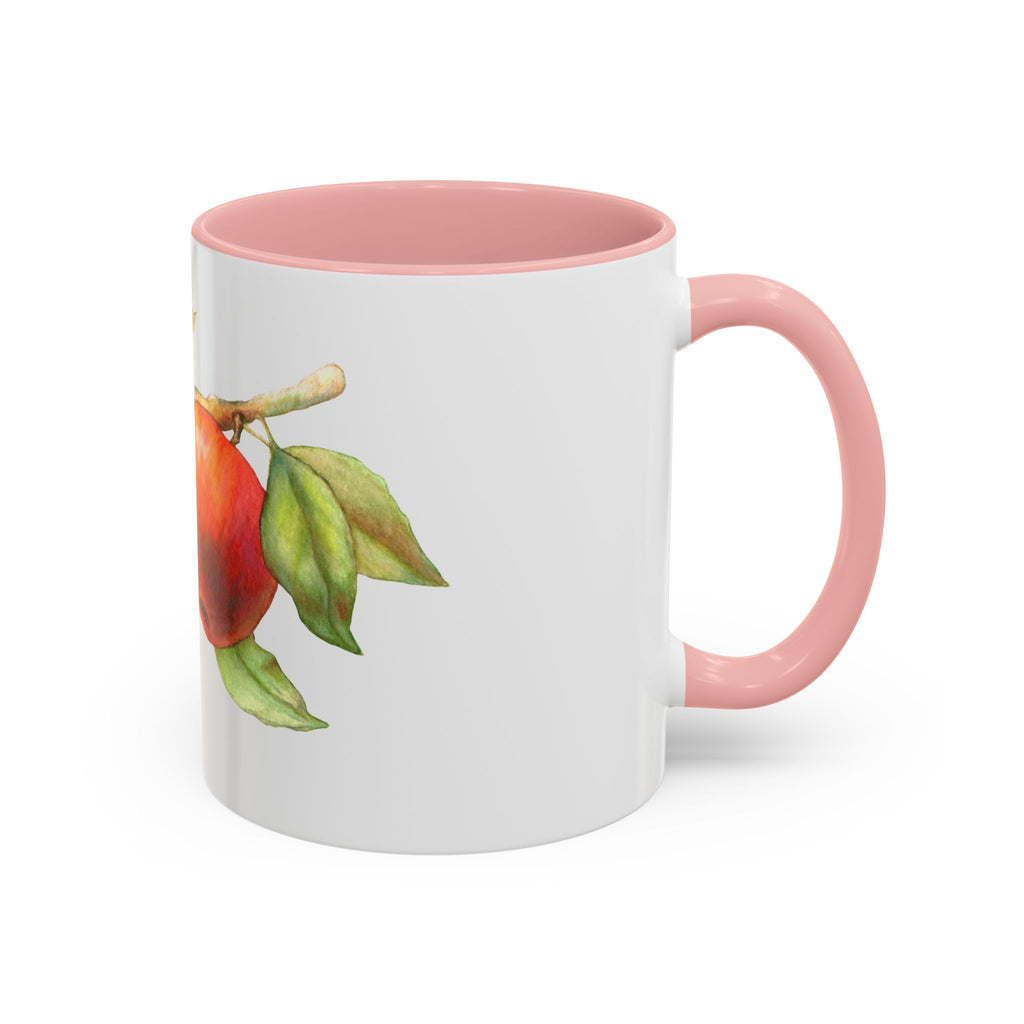 Apple Branch Accent Coffee Mug — Watercolor Fruit Kitchen Mug (11/15oz)