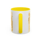 Golden Folk Art Coffee Mug — Animal Mask Pattern Accent Mug (11/15oz)