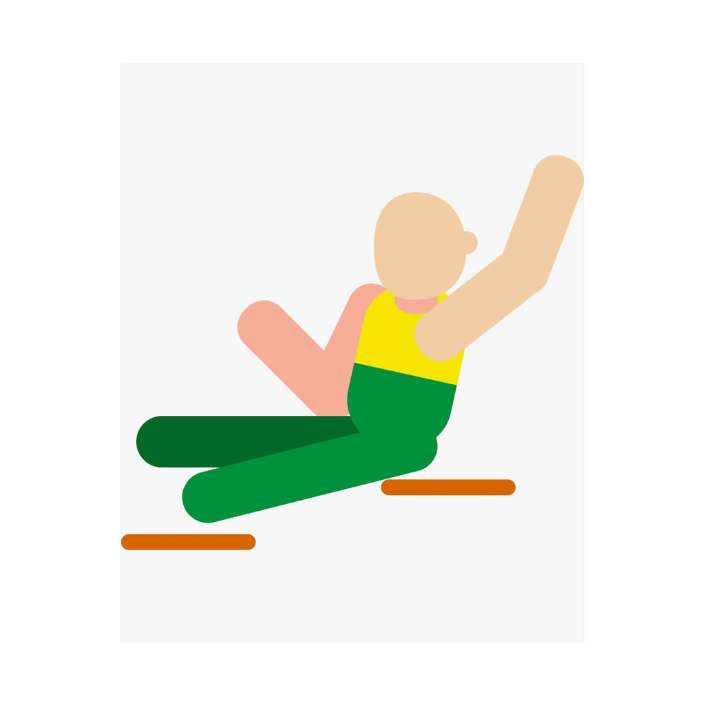 Minimalist Abstract Skier Matte Vertical Poster — Modern Winter Sports Wall Art