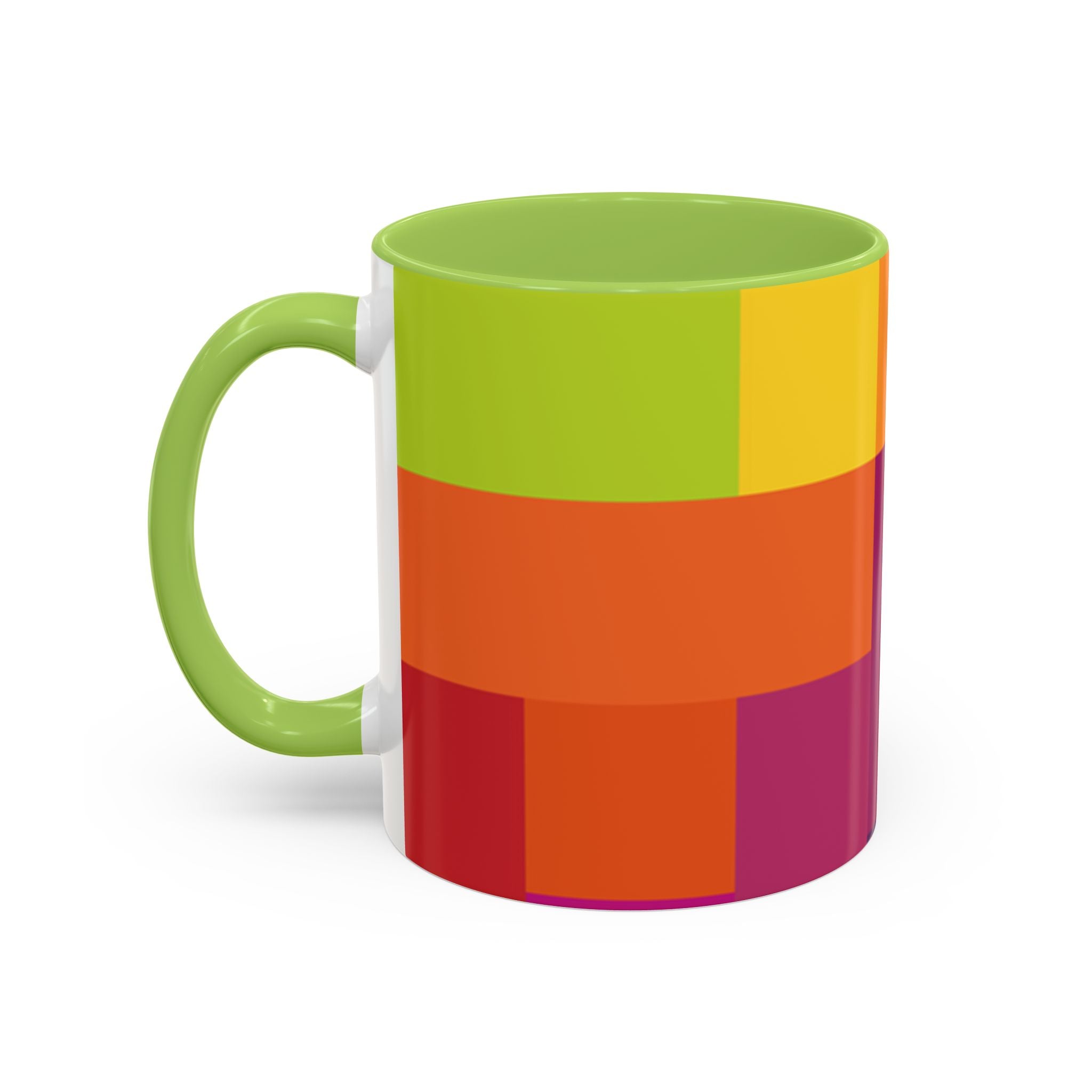 Color Block Accent Coffee Mug — Bright Geometric Pattern