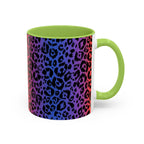 Rainbow Leopard Accent Coffee Mug — Colorful Animal Print 11/15oz