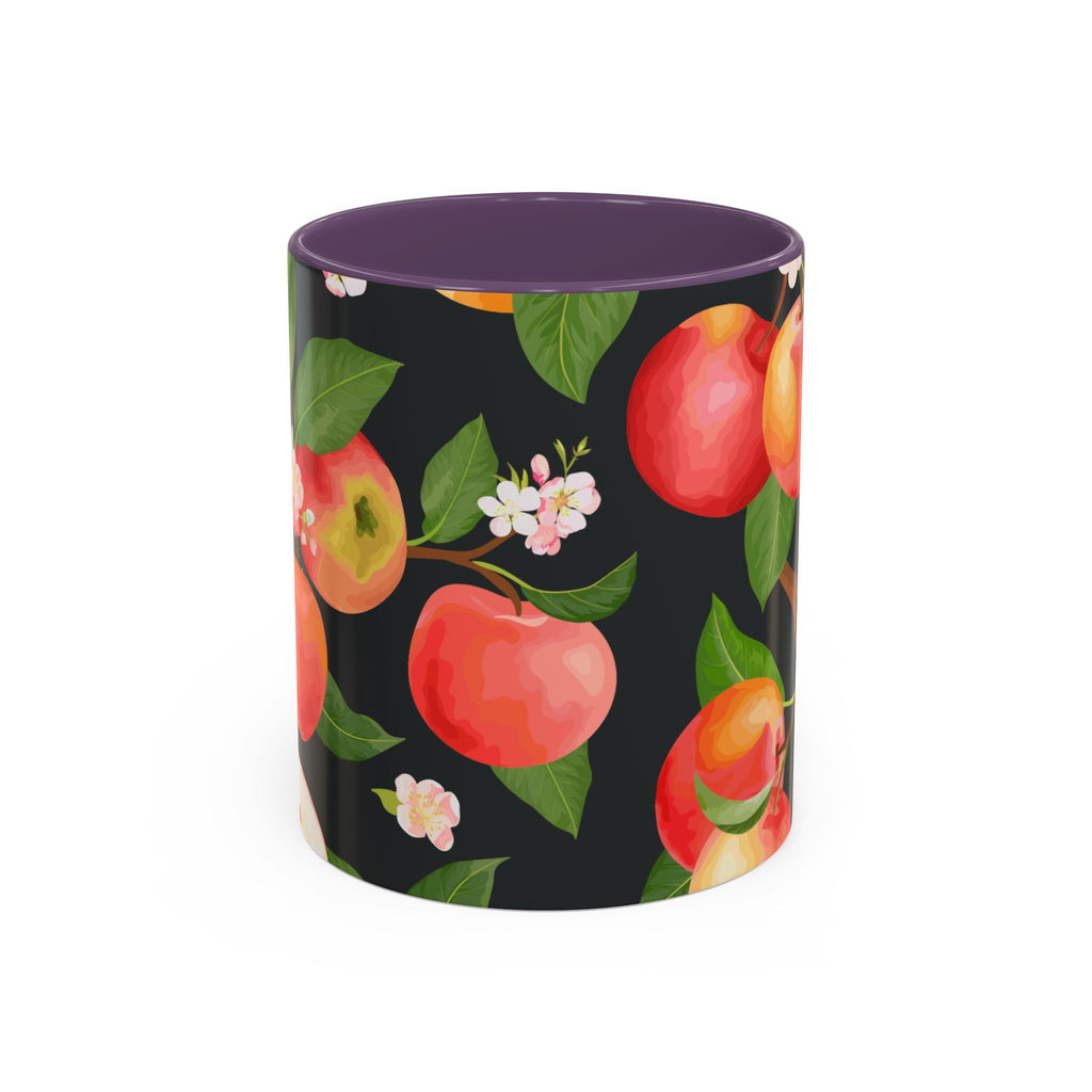 Apple Blossom Accent Coffee Mug – Floral Fruit Ceramic Mug (11/15oz)