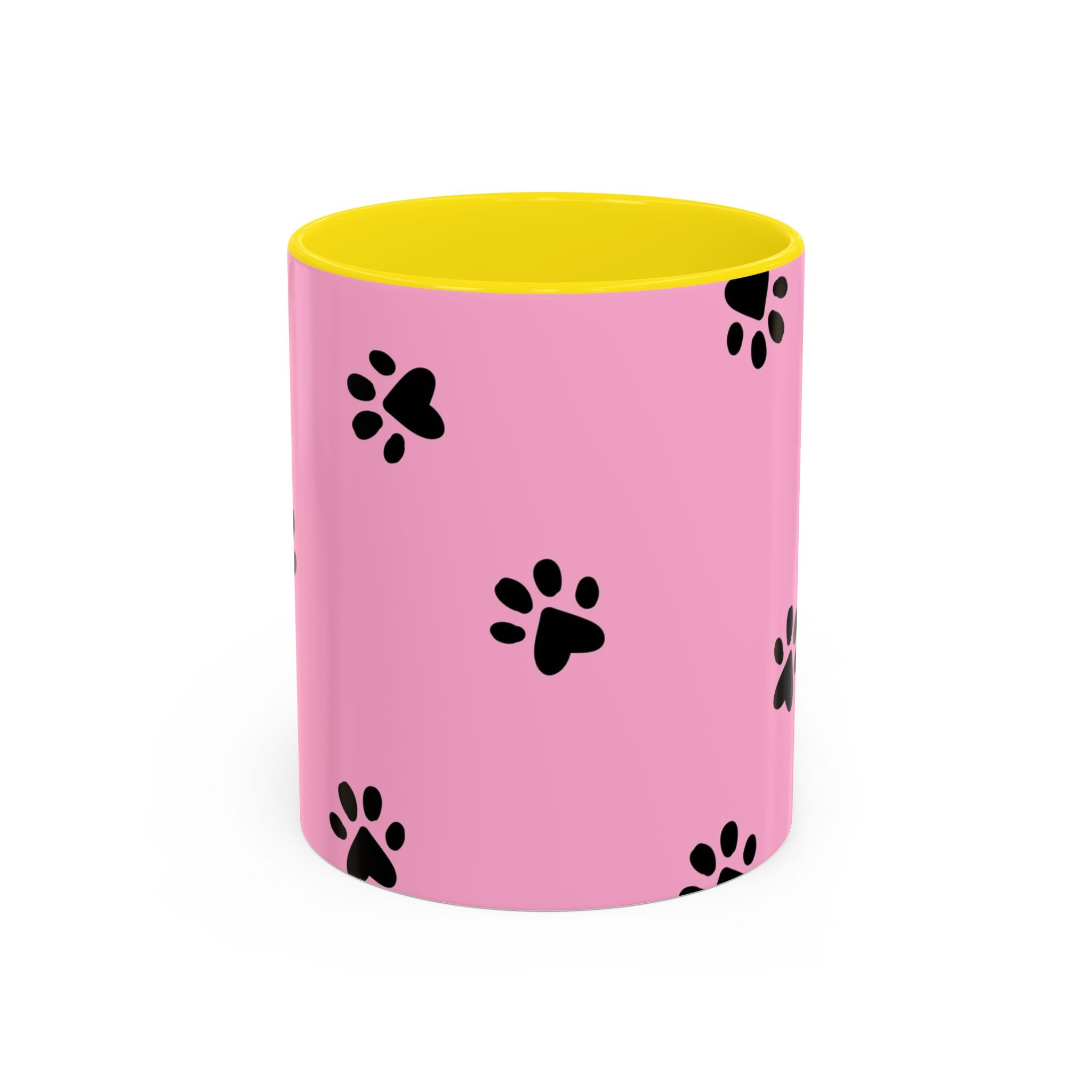 Pink Paw Print Coffee Mug – Cute Pet Lover Accent Mug (11/15oz)