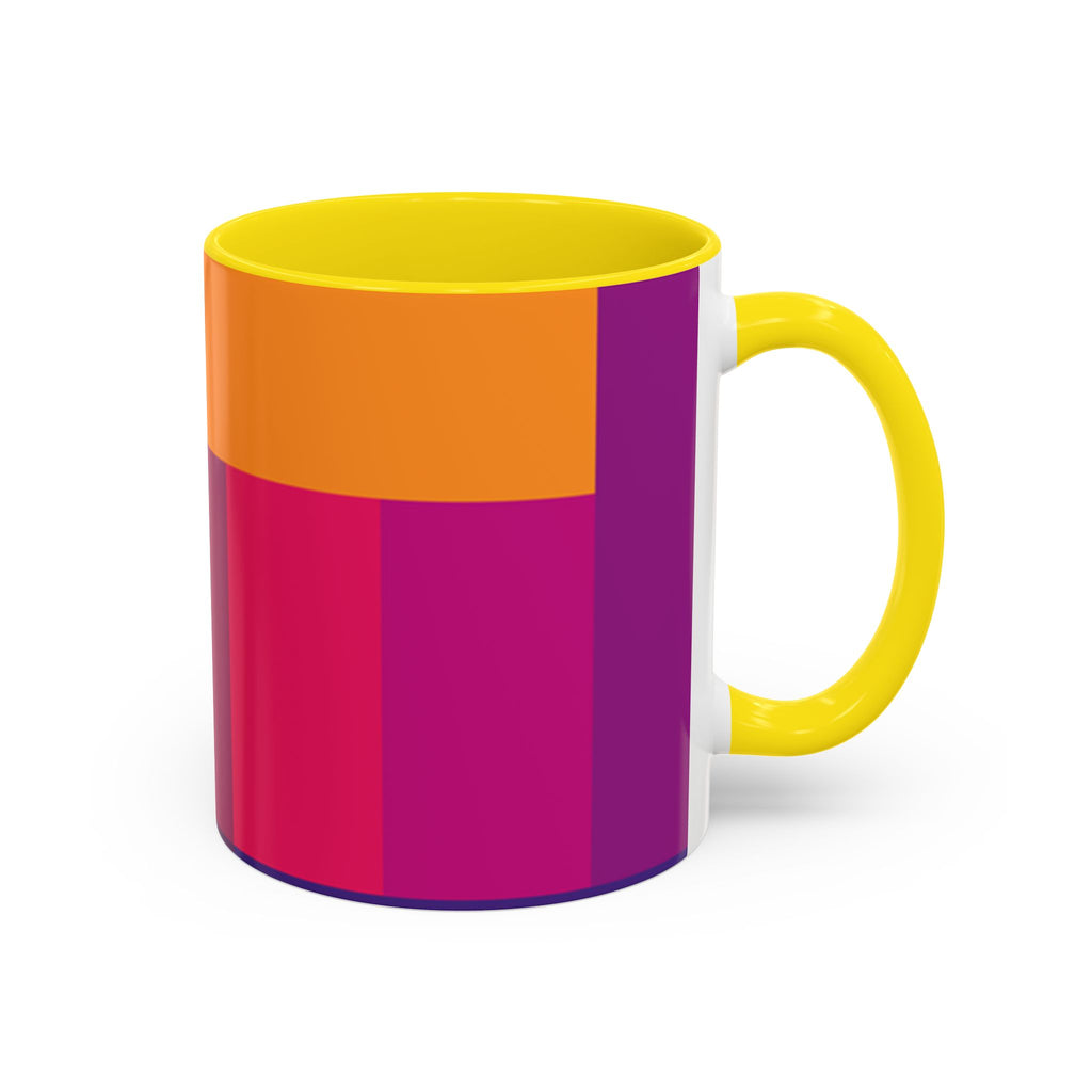 Color Block Accent Coffee Mug — Bright Geometric Pattern