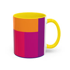 Color Block Accent Coffee Mug — Bright Geometric Pattern
