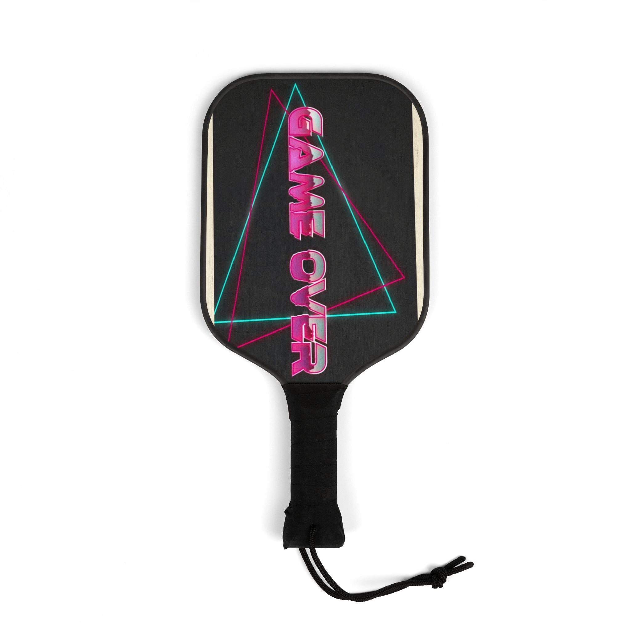 Pickleball Paddle Set – “Game Over” Neon Retro Design (2-Pack w/ 2 Balls)