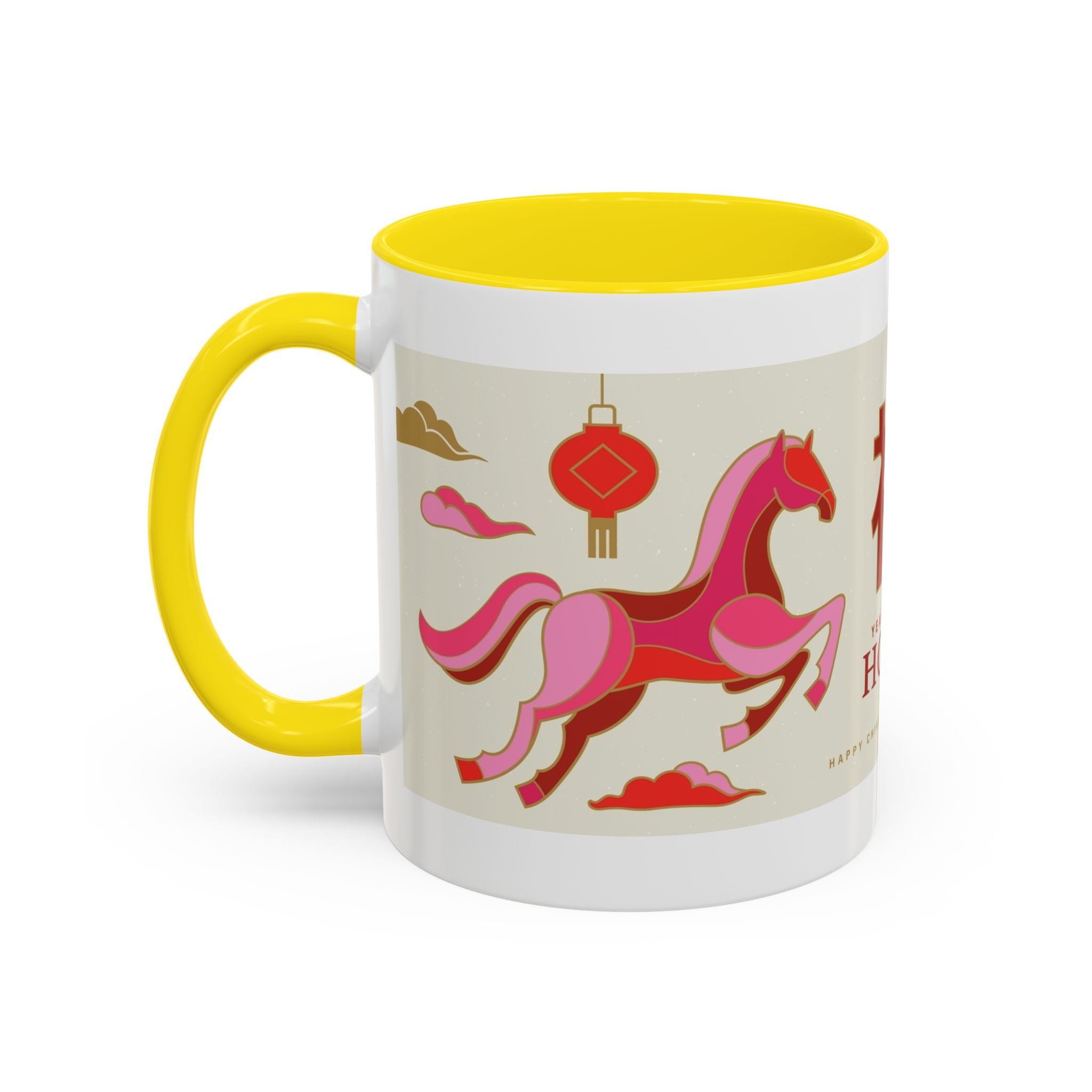 Year of the Horse Accent Coffee Mug — Chinese New Year Lucky Horse Design (11/15oz)