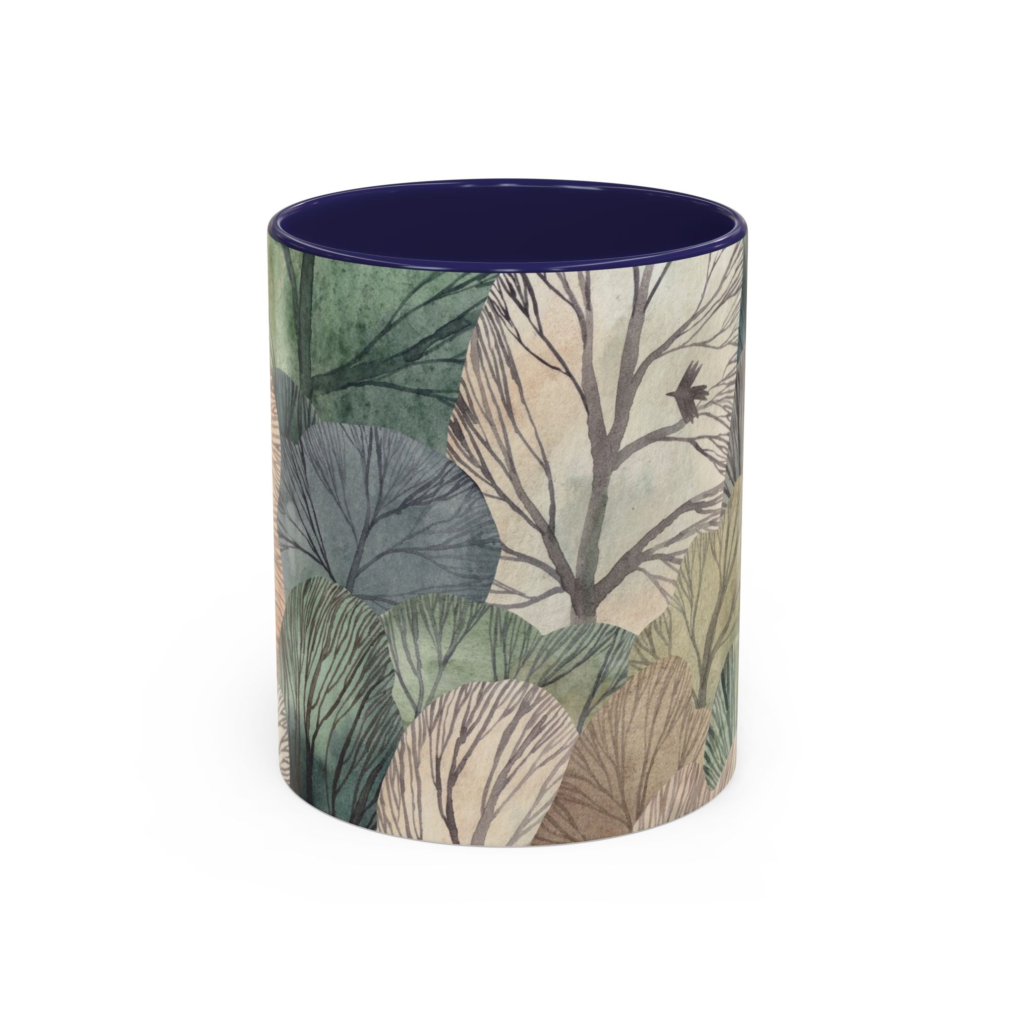 Botanical Woodland Coffee Mug — Earthy Leaf Pattern Accent Mug (11/15oz)