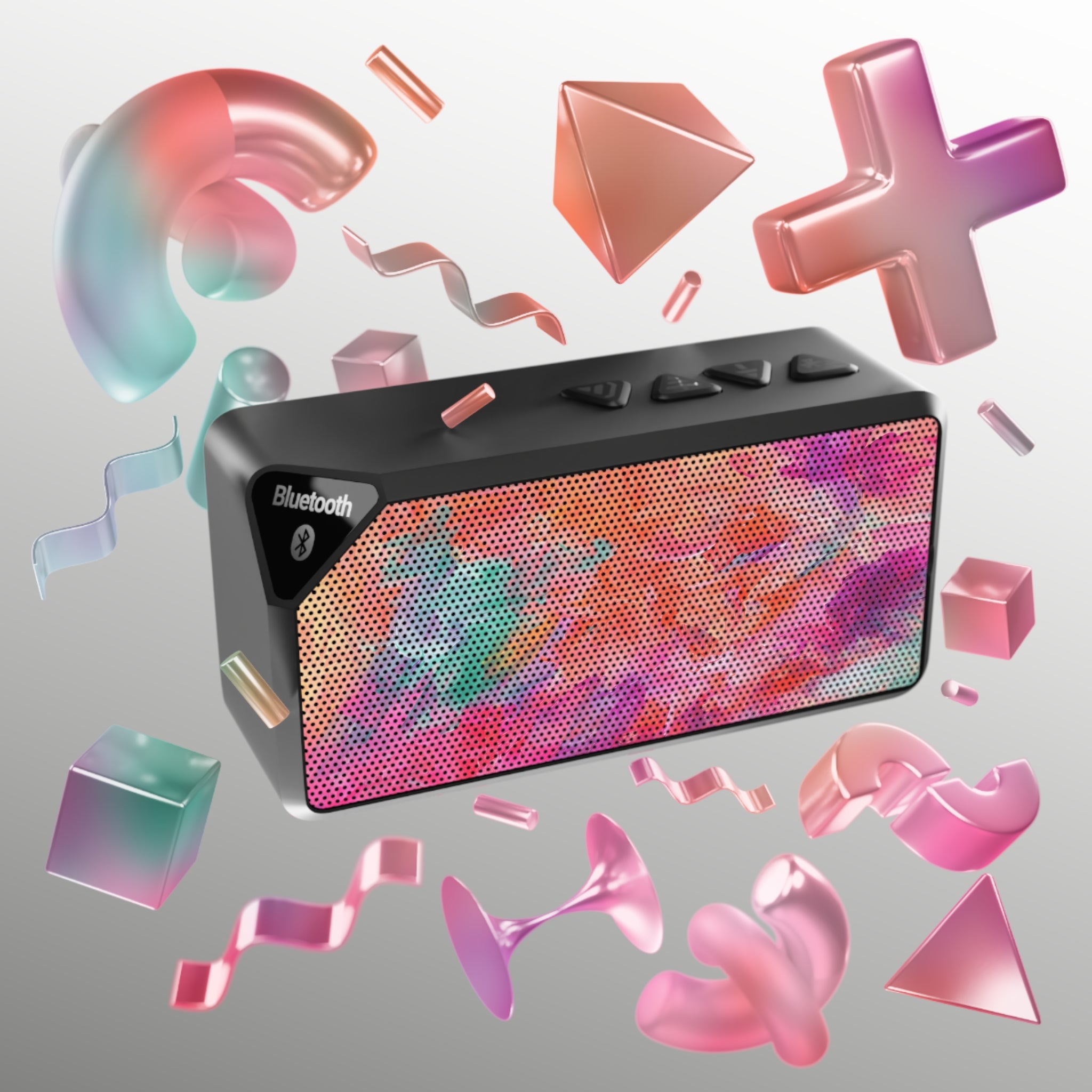Bluetooth Speaker — Colorful Watercolor Grill Portable Wireless Speaker