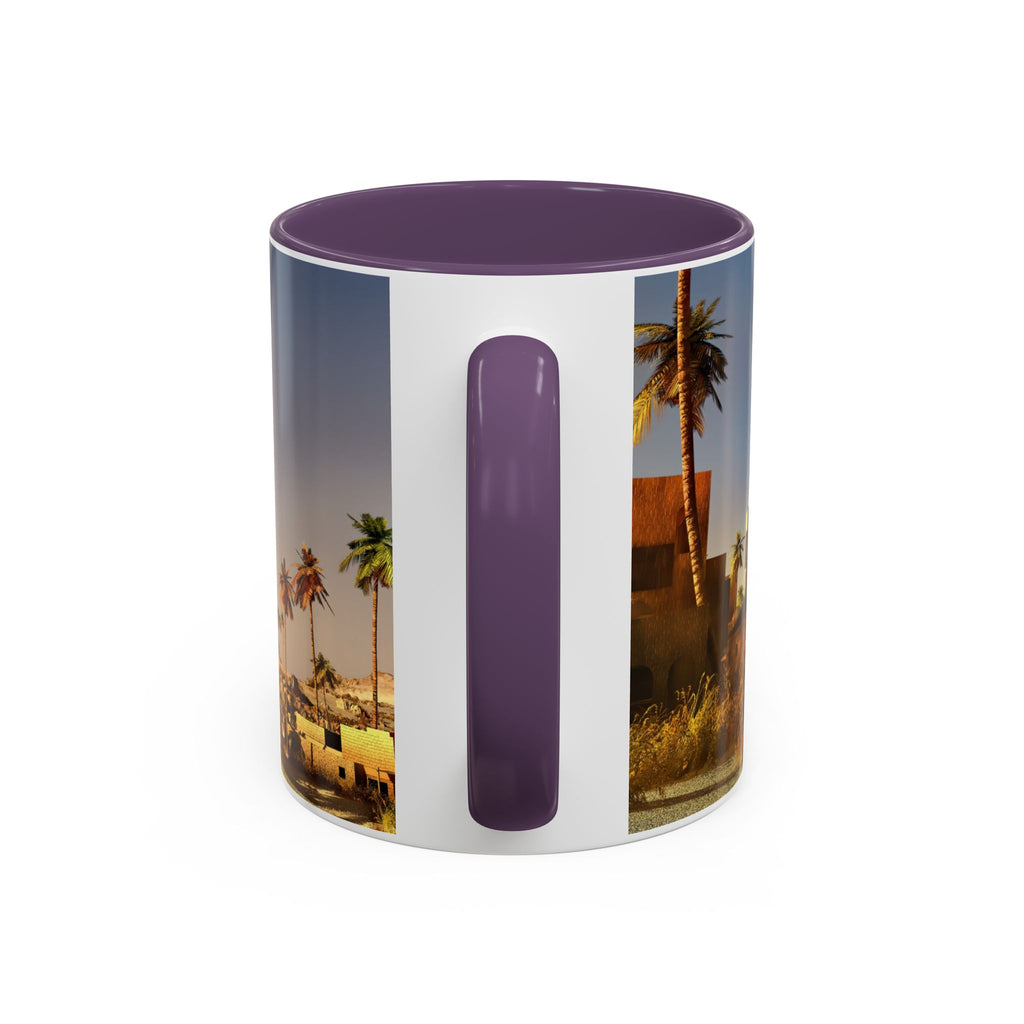 Desert Oasis Accent Coffee Mug – Palm Trees & Sunset Scenic Ceramic Mug (11/15oz)