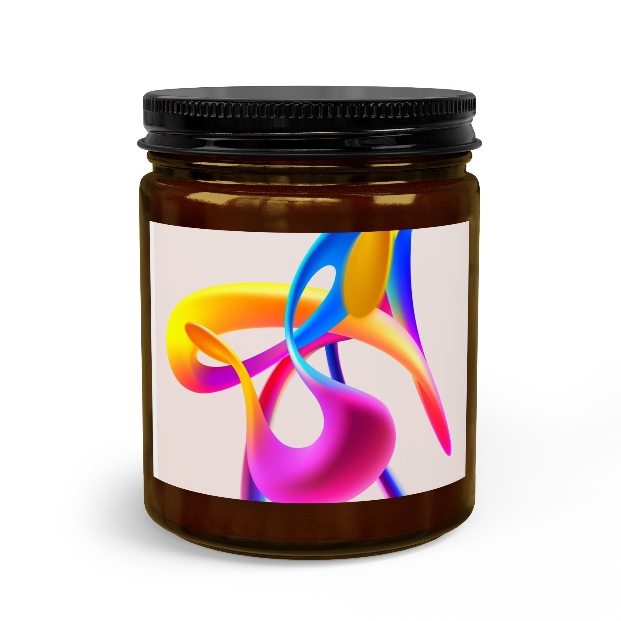 Abstract Color Swirl Candle Set with Matches & Wick Trimmer