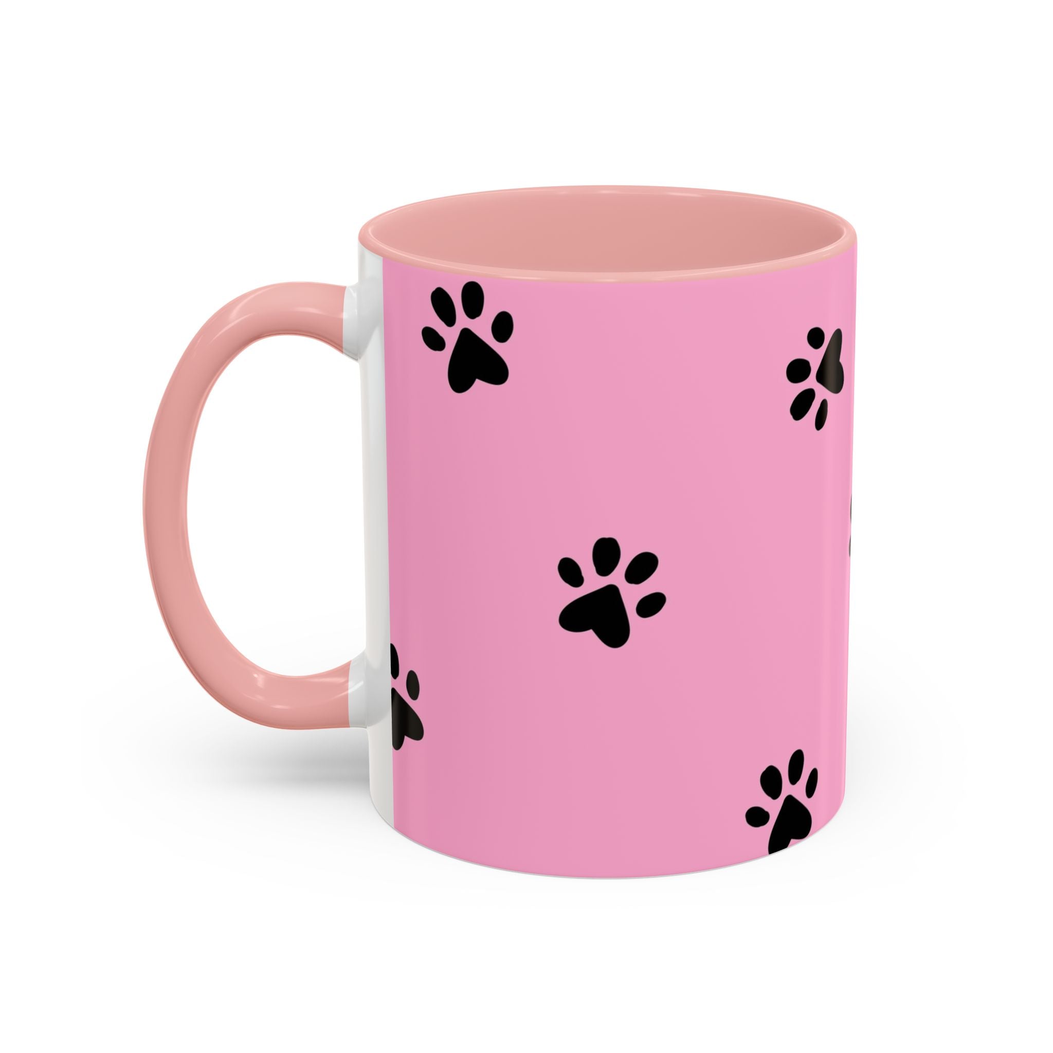 Pink Paw Print Coffee Mug – Cute Pet Lover Accent Mug (11/15oz)