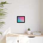 Framed Gradient Canvas Wall Art — Pink to Aqua Ombre Matte Print