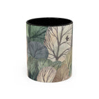 Botanical Woodland Coffee Mug — Earthy Leaf Pattern Accent Mug (11/15oz)