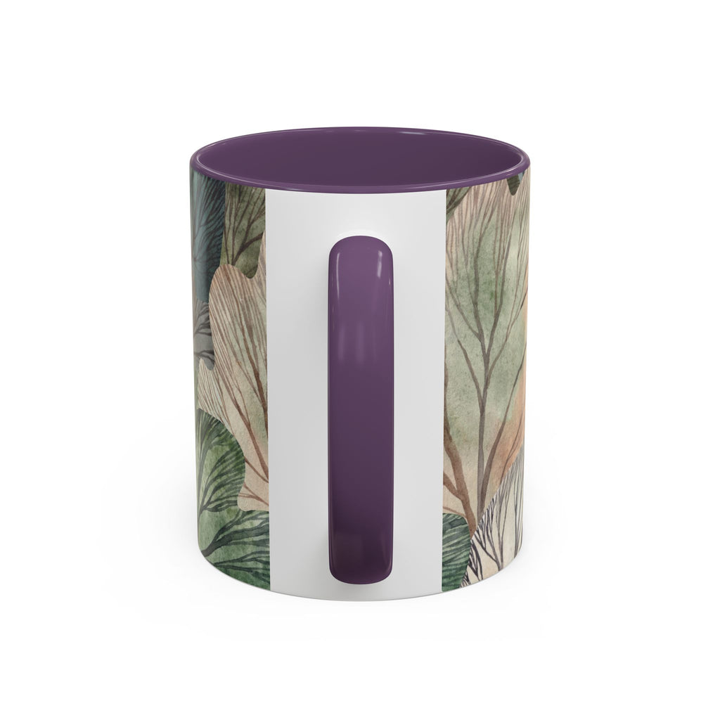 Botanical Woodland Coffee Mug — Earthy Leaf Pattern Accent Mug (11/15oz)